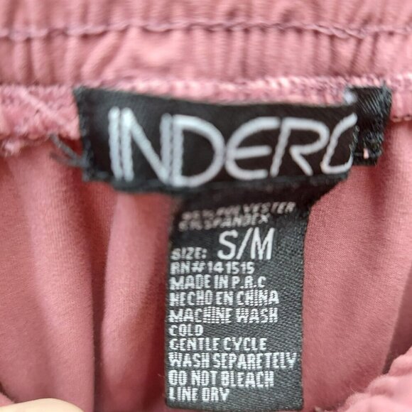 Indera Womens Jogger Pants S/M Pink Zippered Pockets Drawstring - Picture 4 of 4